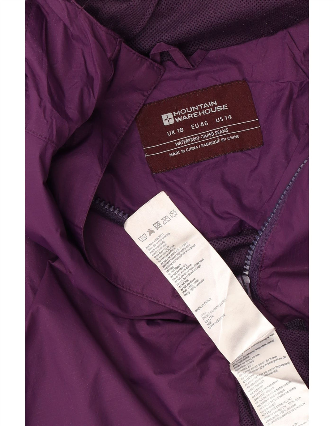 Giacca antipioggia oversize con cappuccio da donna Mountain Warehouse UK 18 XL Viola