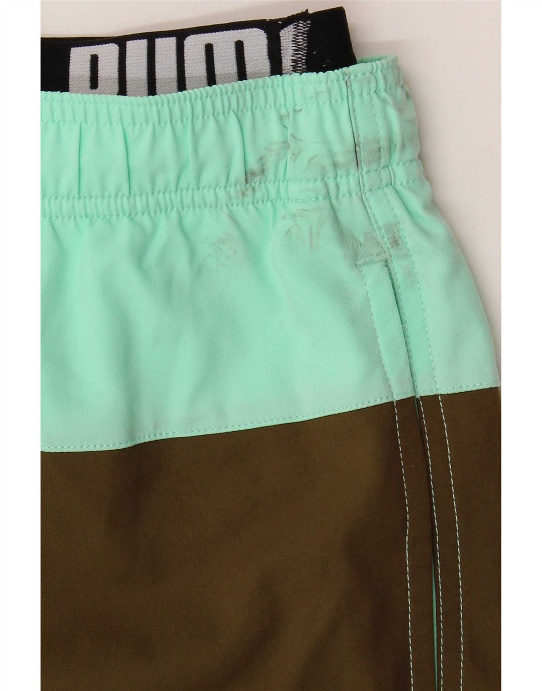 Pantaloncini da bagno grafici da uomo Puma XS Khaki Colourblock in poliestere