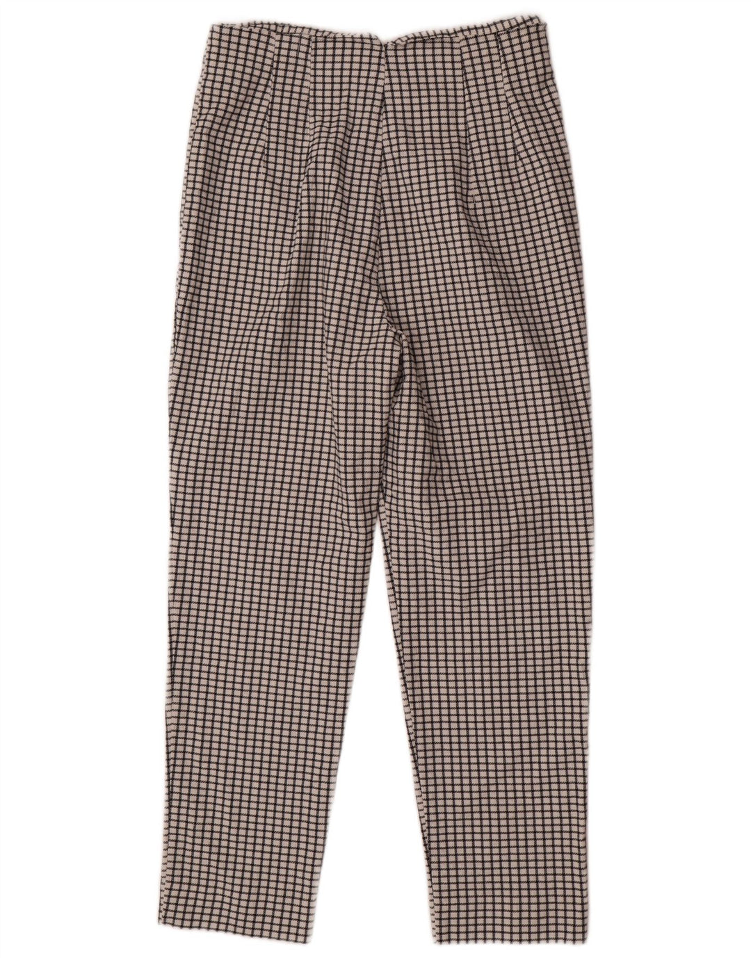 Pantaloni chino affusolati da donna Zara grandi W30 L27 poliestere a quadri bianchi