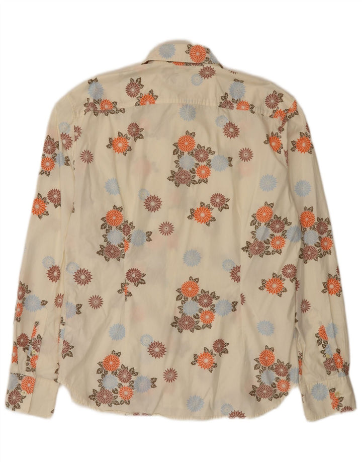 Camicia da uomo Paul Smith grande in cotone floreale bianco sporco