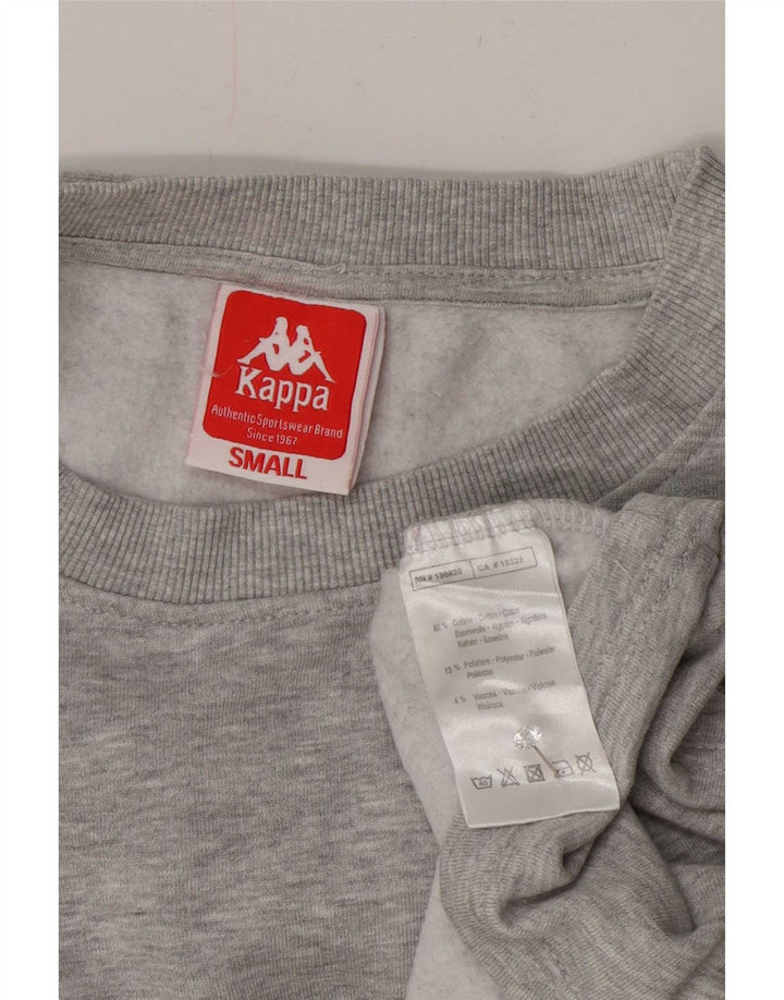 Felpa corta oversize da donna Kappa, maglione UK 10 piccolo grigio screziato
