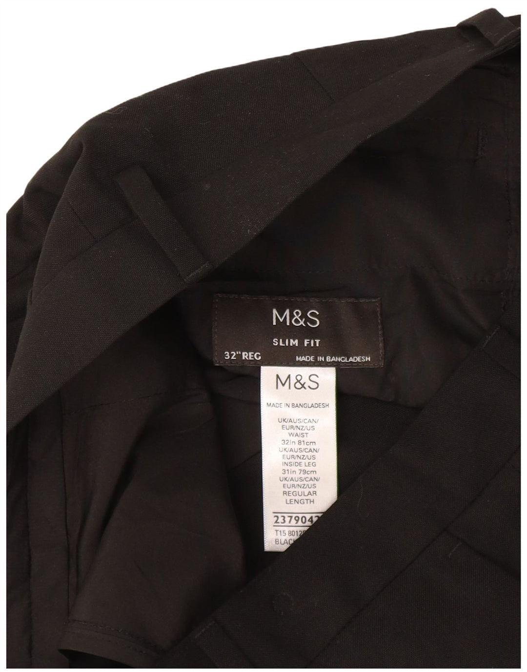 Pantaloni da abito slim fit da donna Marks & Spencer W32 L31 poliestere nero