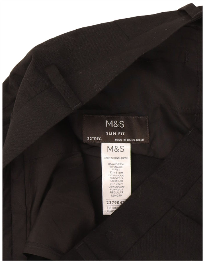 Pantaloni da abito slim fit da donna Marks & Spencer W32 L31 poliestere nero