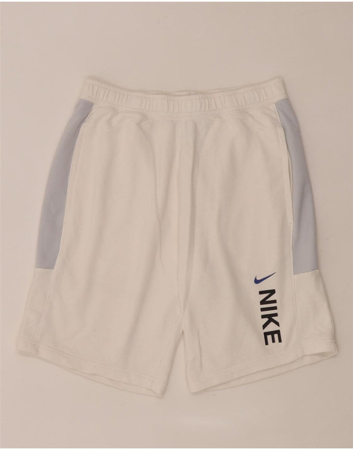 Pantaloncini sportivi Nike da uomo con grafica grafica, cotone color block bianco medio