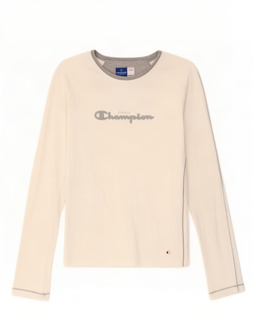 Champion Womens Heritage Classics Graphic Top manica lunga UK 8 Small Bianco