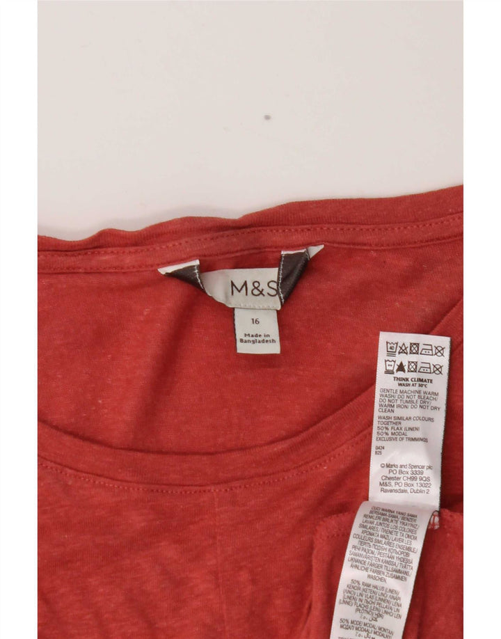 Canotta da donna Marks & Spencer UK 16 Large Maroon Linen