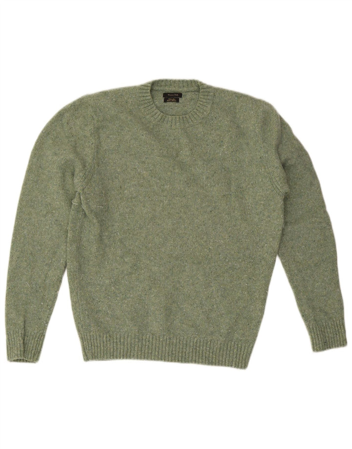 Maglione maglione girocollo da uomo Massimo Dutti verde medio screziato