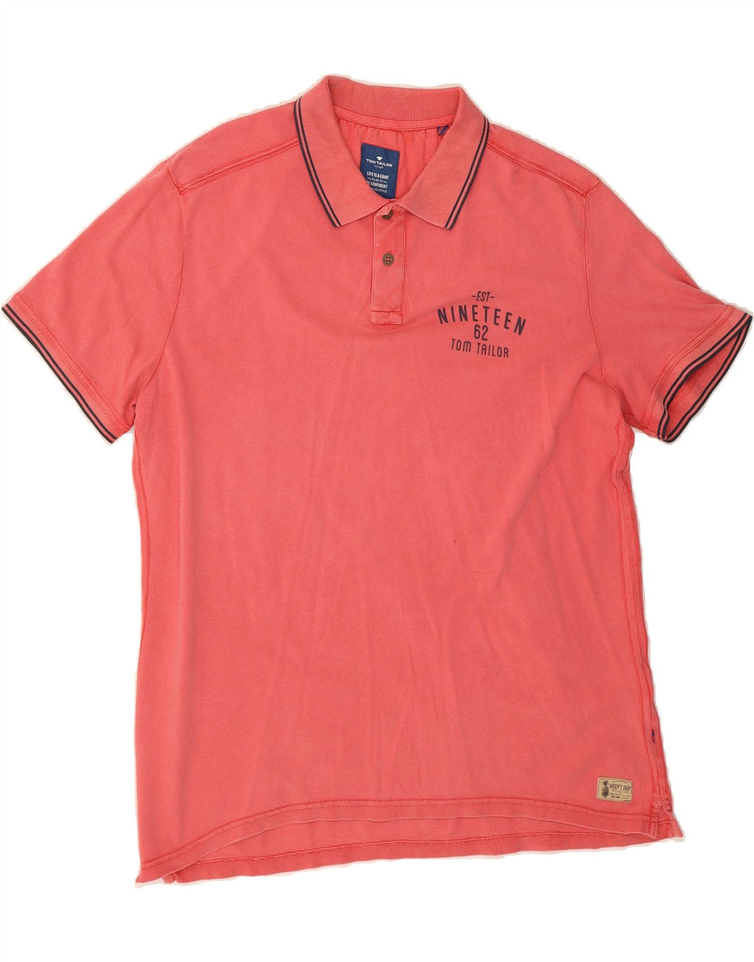 TOM TAILOR Mens Polo Shirt XL Pink Cotton Vintage Tom Tailor and Second-Hand Tom Tailor from Messina Hembry 