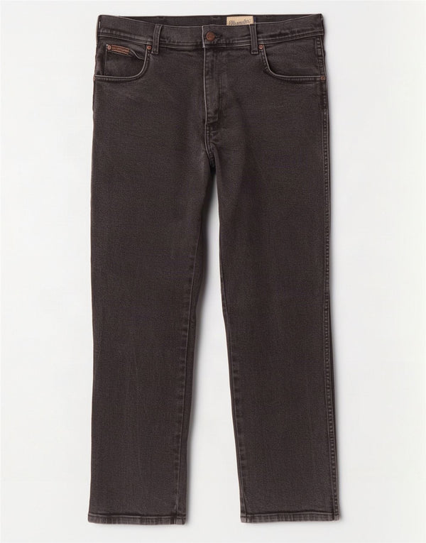 Jeans dritti da uomo Wrangler Texas W35 L30 cotone nero