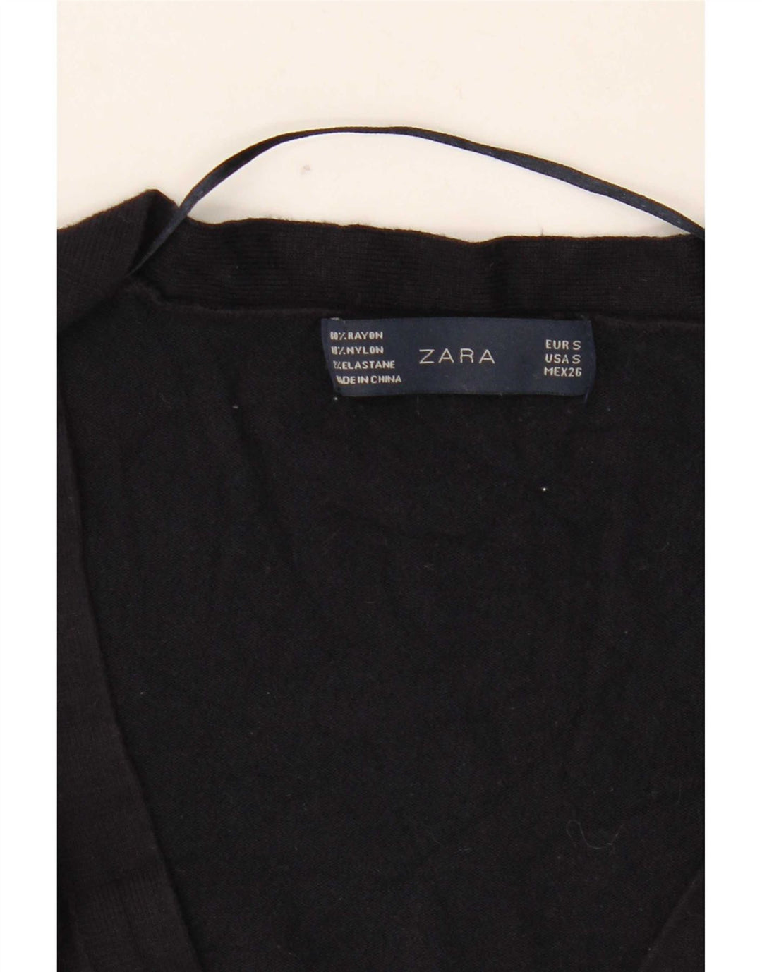 Maglione cardigan da donna Zara UK 10 piccolo rayon blu navy