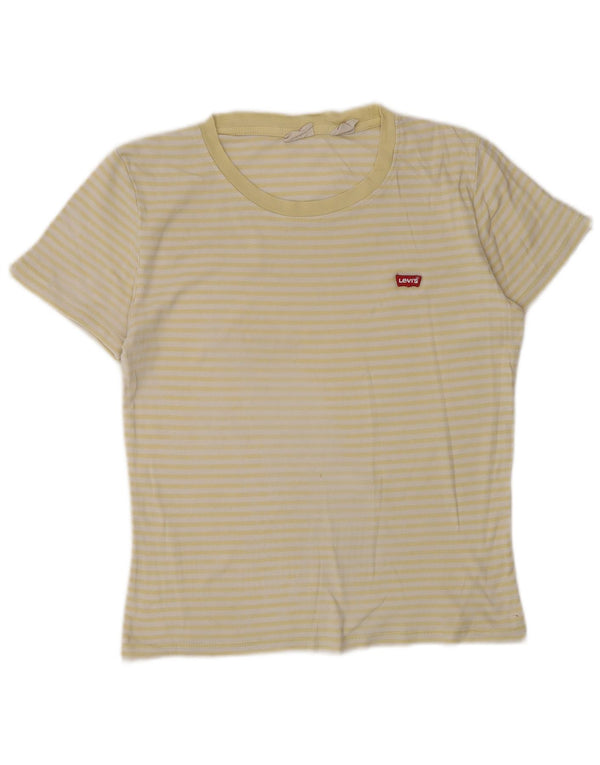 T-shirt da donna Levi's Top UK 10 Small Yellow Striped