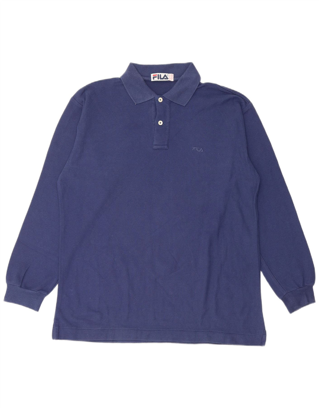 Polo FILA Uomo Manica Lunga IT 48 Medio Blu Navy Cotone