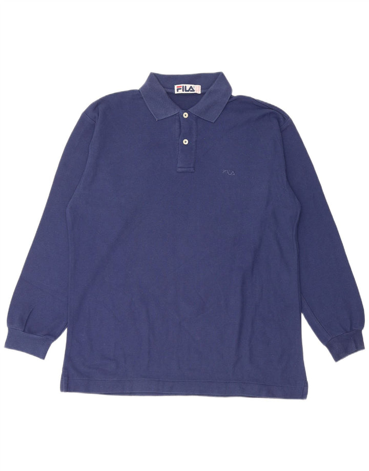 Polo FILA Uomo Manica Lunga IT 48 Medio Blu Navy Cotone