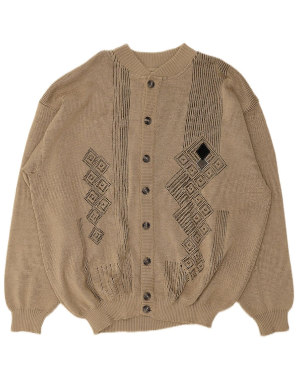 Maglione cardigan ampio da uomo Marc Rene IT 48 Beige medio geometrico