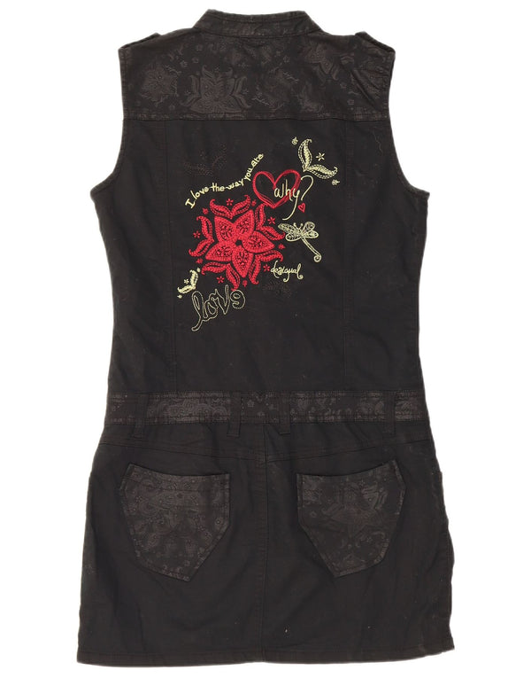 Desigual Abito tubino grafico militare da donna EU 40 Medium Black Paisley