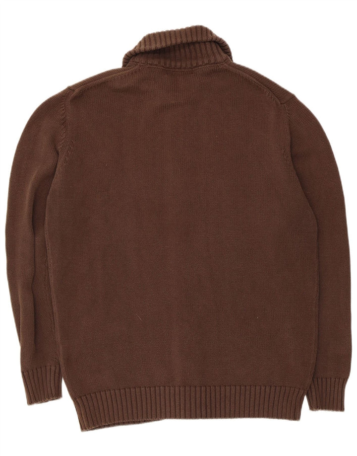 Maglione cardigan da uomo Zara XL in cotone marrone