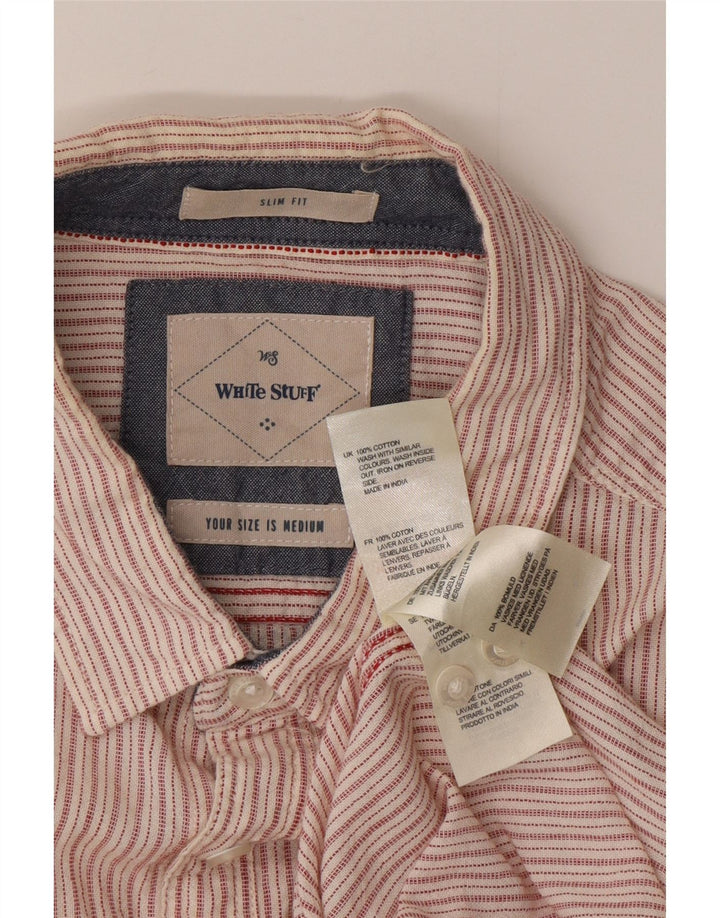Camicia slim fit da uomo White Stuff in cotone a righe rosa medio