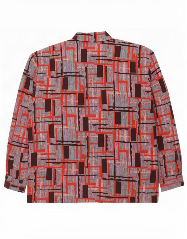 Camicetta camicia oversize da donna vintage IT 44 Medium multicolore geometrica