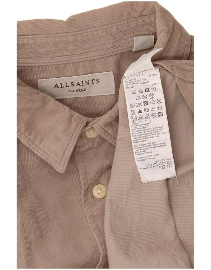 Camicia da uomo in velluto a coste ALL SAINTS XL in cotone beige