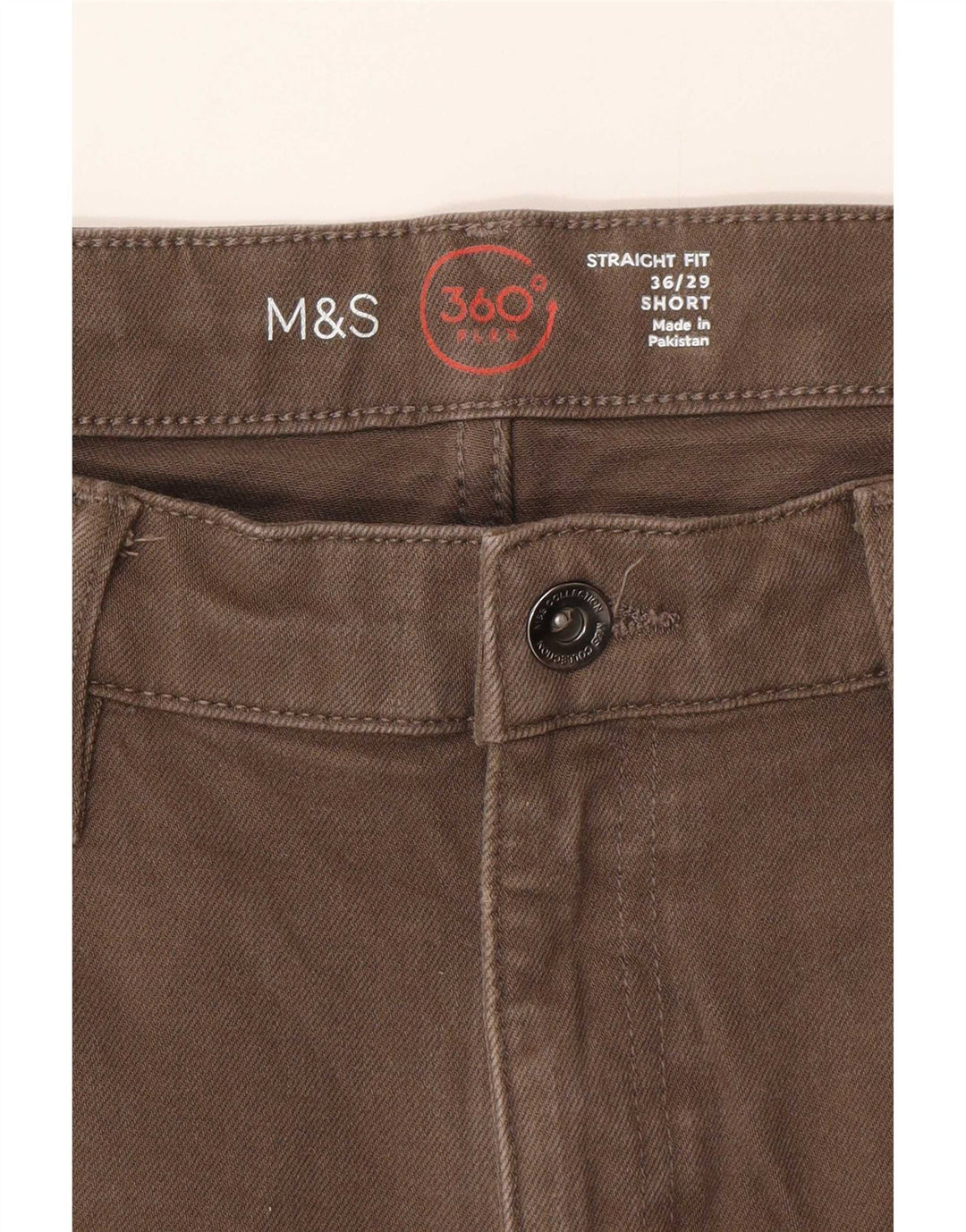 Jeans dritti da uomo Marks & Spencer W36 L29 cotone marrone