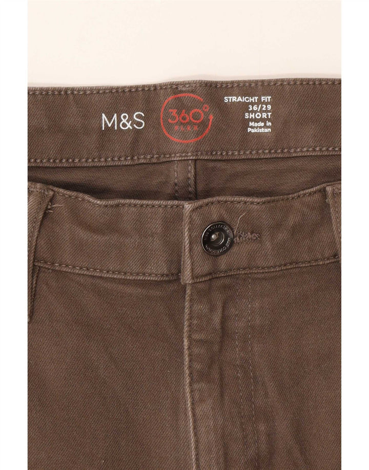 Jeans dritti da uomo Marks & Spencer W36 L29 cotone marrone