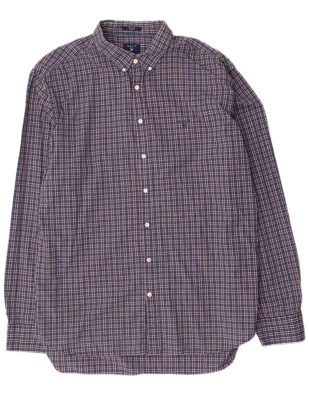 Gant Camicia da uomo vestibilità regolare taglia 47/48 3XL cotone a quadri blu