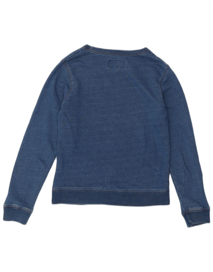 JACK WILLS Felpa con grafica da donna Maglione UK 6 XS Cotone blu