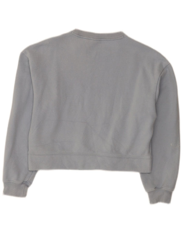 Puma Donna Crop Loose Fit Felpa Maglione UK 6 XS Blu Cotone