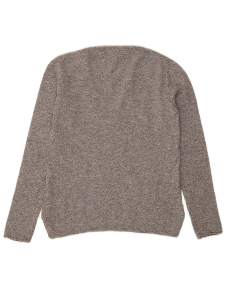 MASSIMO DUTTI Maglione da donna con scollo a V UK 10 Piccolo grigio screziato