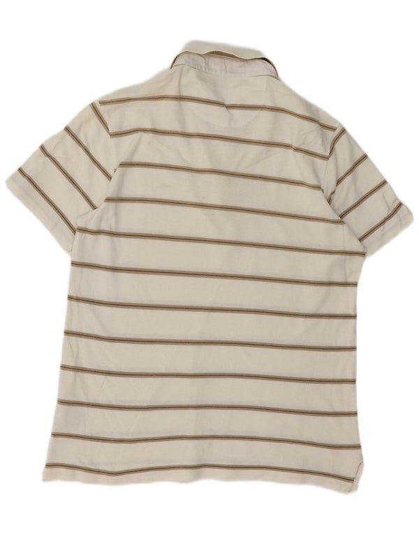 Polo Geox da uomo Respira Regular Fit in cotone a righe bianche medie