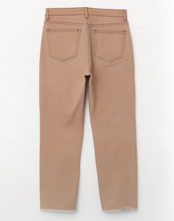 Jeans corti da donna Topshop W26 L25 cotone beige