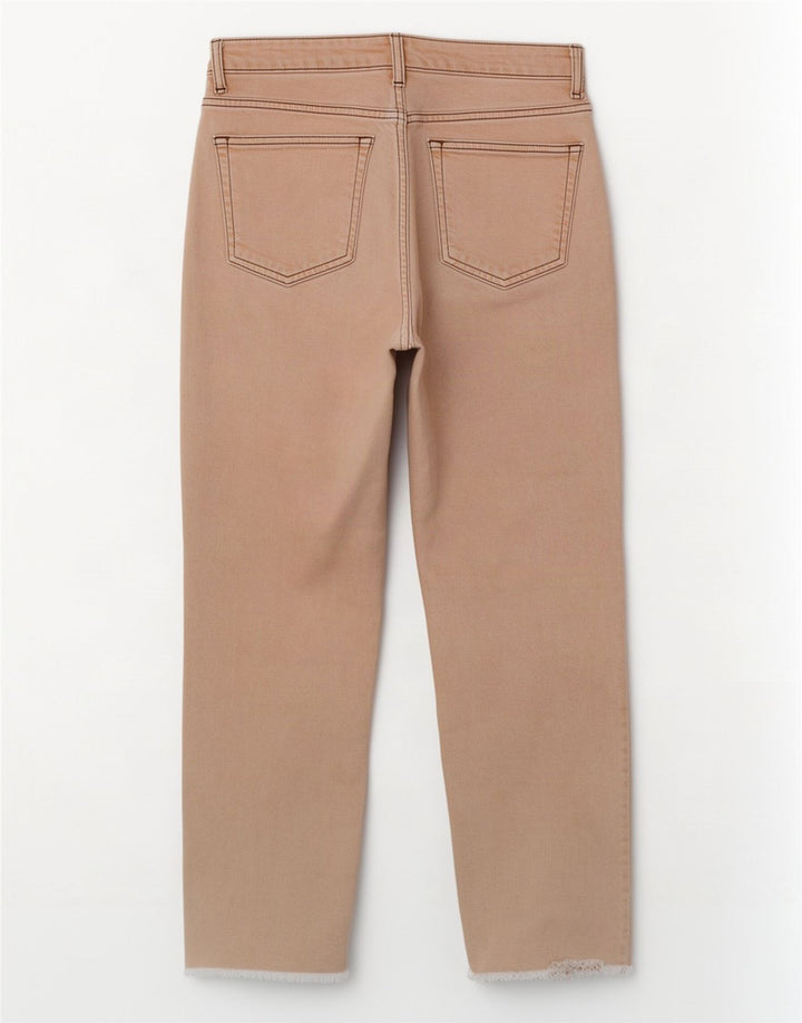 Jeans corti da donna Topshop W26 L25 cotone beige