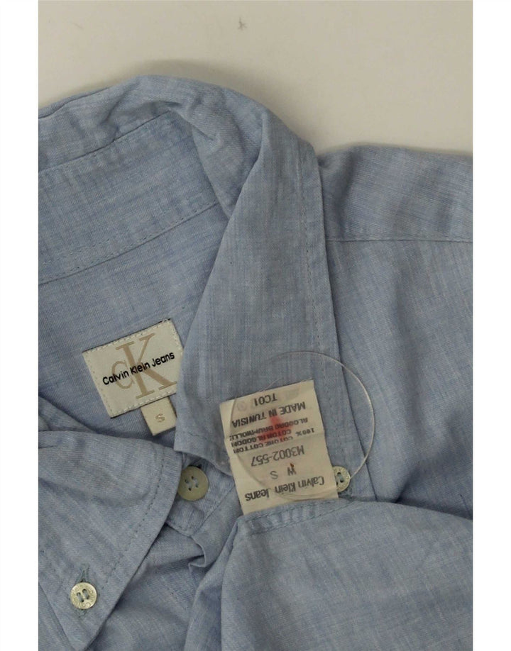Camicia da uomo Calvin Klein Jeans piccola in cotone blu