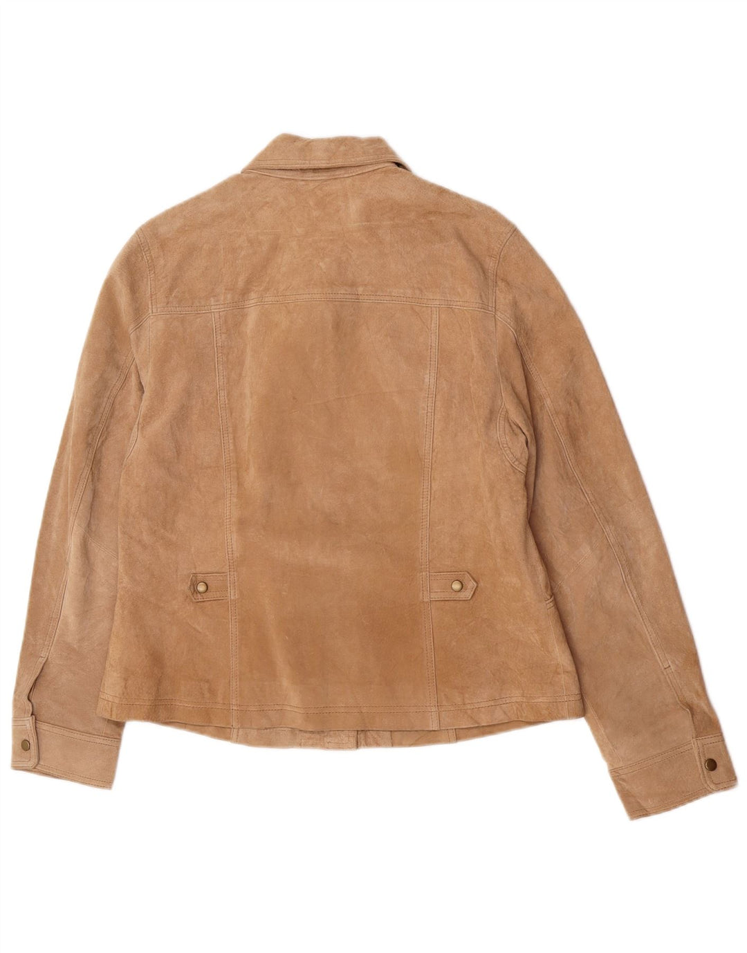 Giacca in pelle scamosciata da donna Coldwater Creek UK 16 grande in pelle marrone