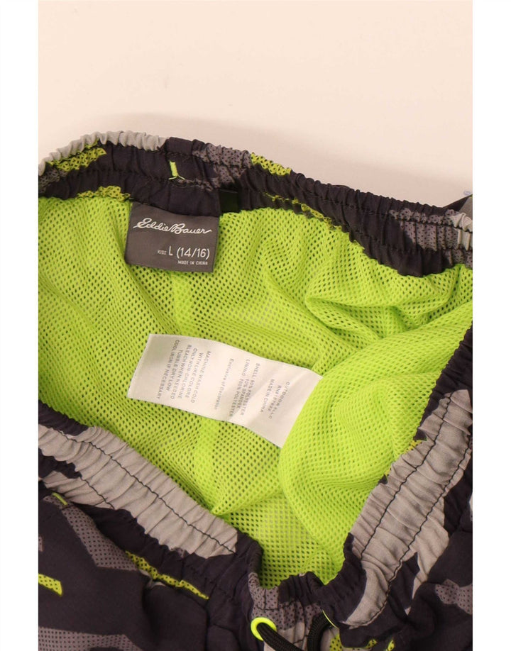 Pantaloncini sportivi da ragazzo Eddie Bauer 14-15 anni Large in poliestere mimetico grigio