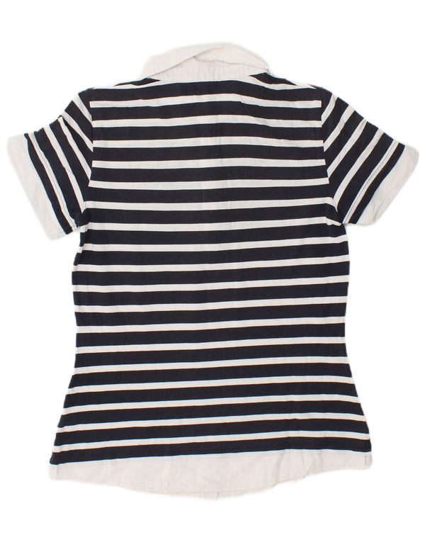 Polo da donna GANT UK 14 Large in cotone a righe blu navy