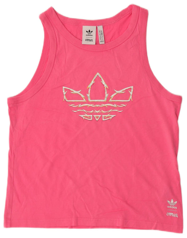 Canotta grafica Adidas Pabllo Vittar da donna UK 14 cotone rosa medio