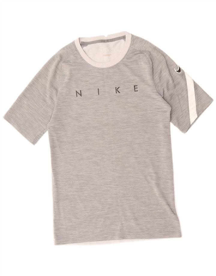 NIKE T-shirt grafica da uomo Dri Fit Top Small in poliestere color block grigio