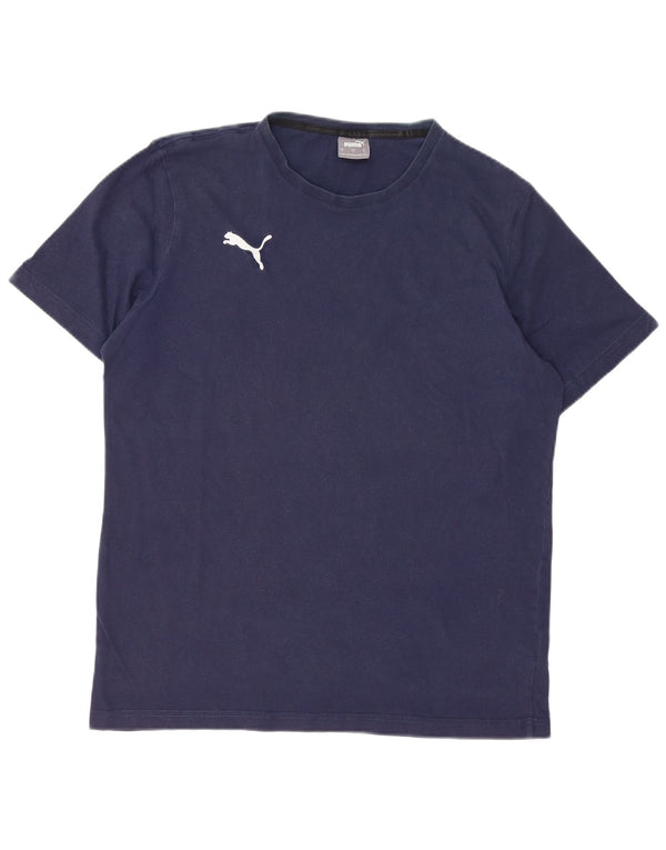 T-shirt da uomo Puma Top Large in cotone blu navy