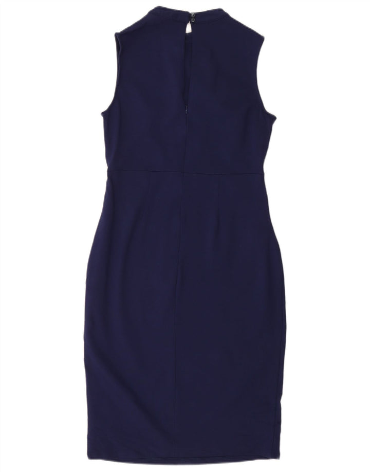 MARKS & SPENCER Womens Sleeveless Sheath Dress UK 12 Medium Navy Blue