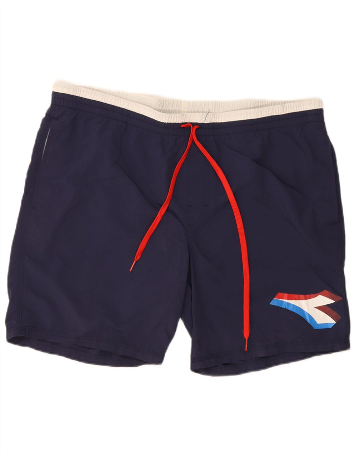 Pantaloncini da bagno grafici da uomo Diadora 2XL blu navy in poliammide