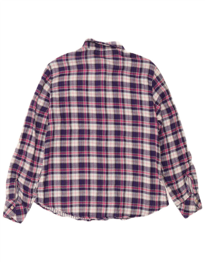 Camicia in flanella da donna LEE Riders UK 14 Cotone a quadri viola medio