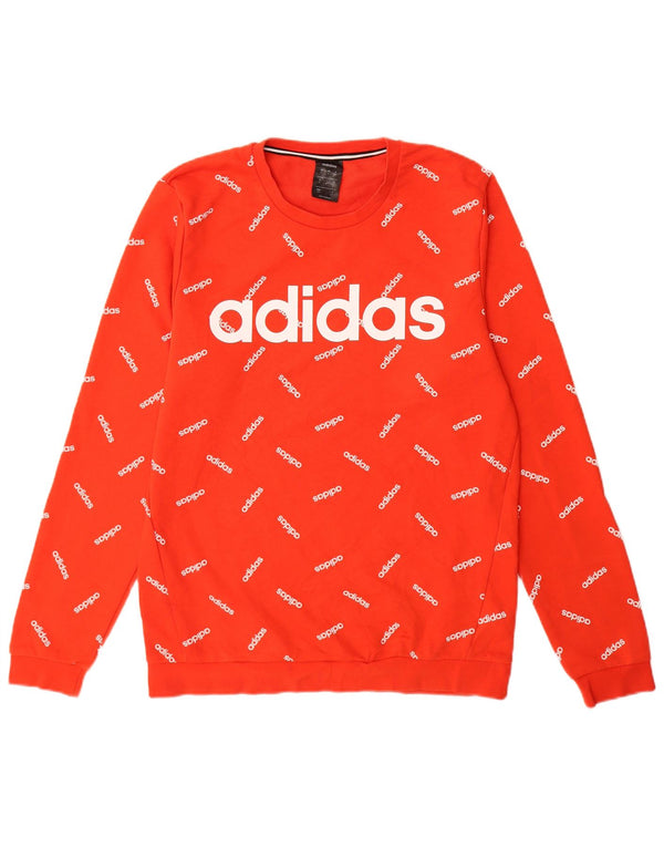 Felpa grafica da uomo Adidas Felpa media in cotone rosso