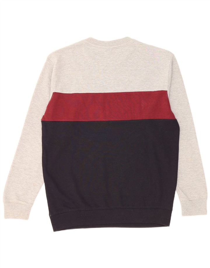 Felpa Zara da uomo maglione grande in cotone color block grigio