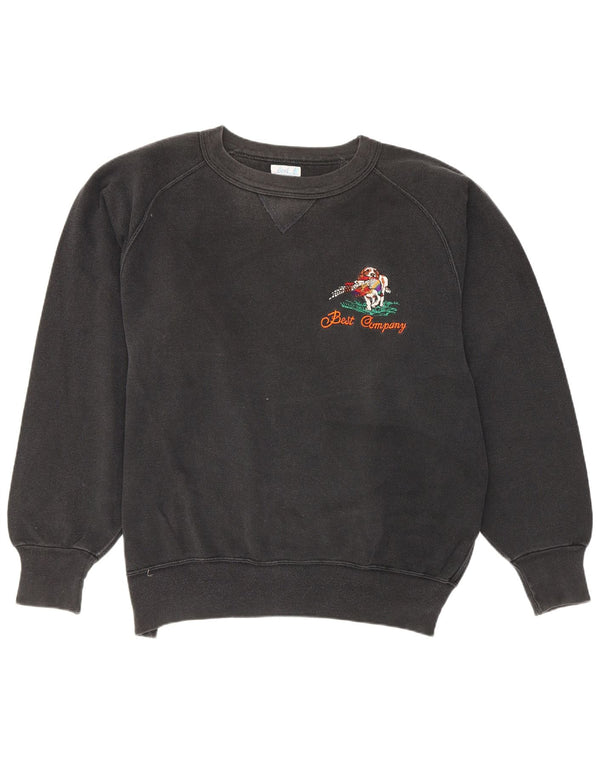 Best Company Mens Sweatshirt Jumper Large Black Cotton