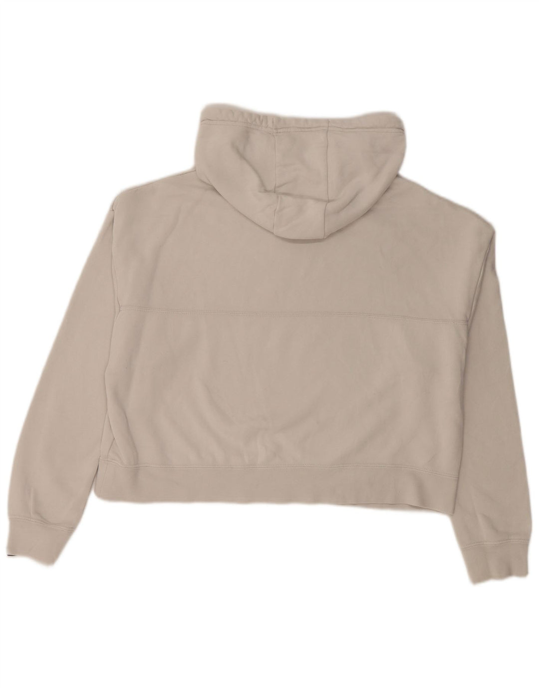 NIKE Felpa con cappuccio grafica corta da donna UK 14 Cotone grigio medio