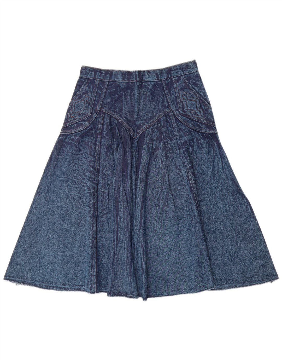 Gonna svasata in denim da donna VINTAGE W28 Blu medio