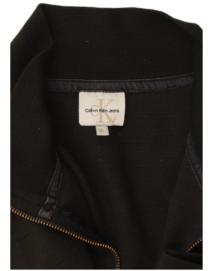 CALVIN KLEIN JEANS Top da tuta pullover con zip e collo da donna UK 18 XL Cachi
