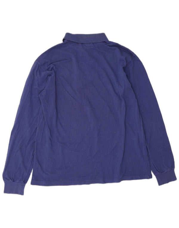 Polo da uomo a maniche lunghe Lacoste taglia 6 XL in cotone blu