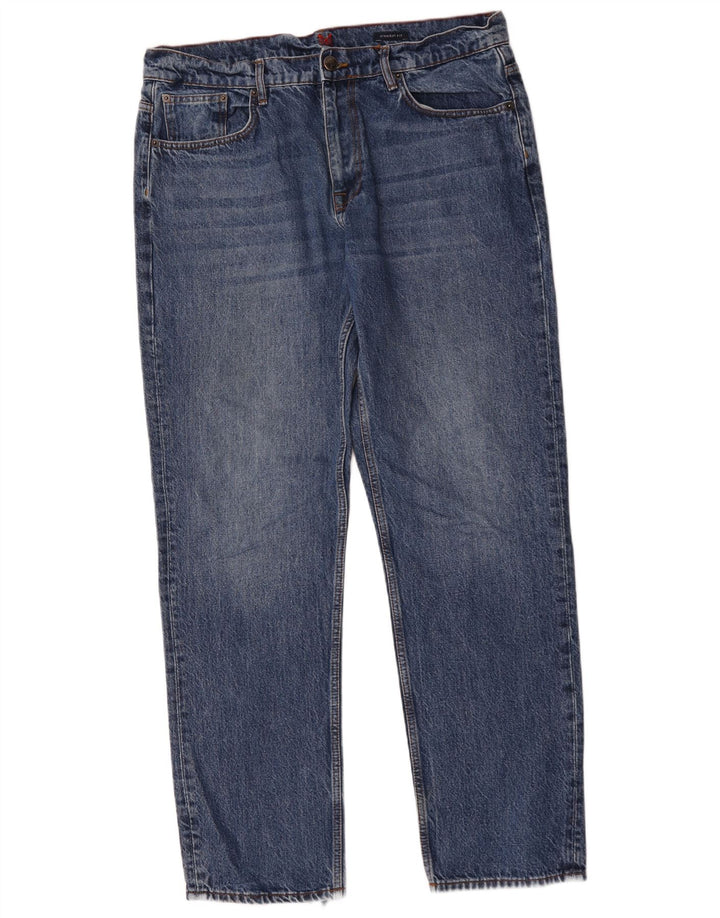 Crew Clothing Jeans dritti da uomo W36 L32 Blu
